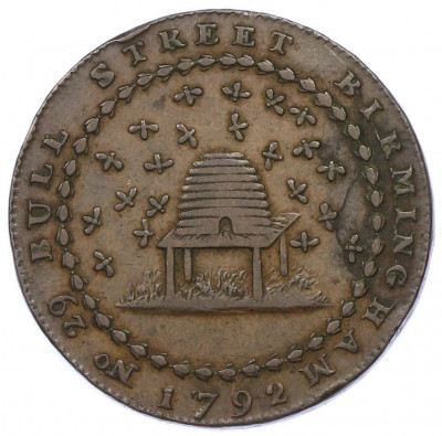 Токен 1/2 пенни 1795 года Великобритания «Donald and Co — №29 Bull street Birmingham»