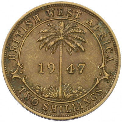 2 шиллинга 1947 года H Британская Западная Африка