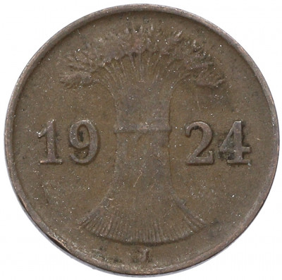 1 рейхспфенниг 1924 года J Германия
