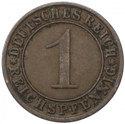 1 рейхспфенниг 1924 года J Германия