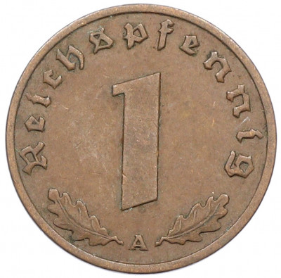 1 рейхспфенниг 1937 года A Германия