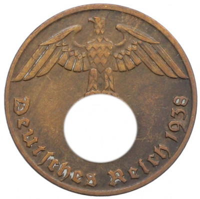 1 рейхспфенниг 1938 года J Германия