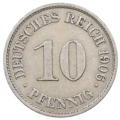 10 пфеннигов 1906 года A Германия