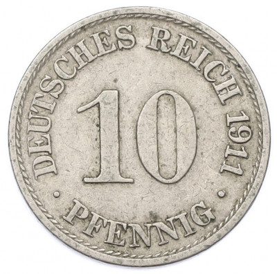 10 пфеннигов 1911 года A Германия