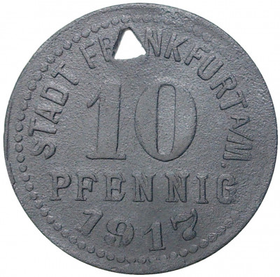 10 пфеннигов 1917 года Германия — город Франкфурт-на-Майне (Нотгельд)