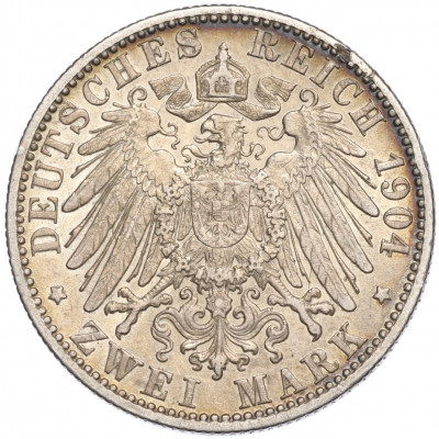 2 марки 1904 года F Германия (Вюртемберг)