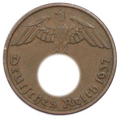 2 рейхспфеннига 1937 года D Германия