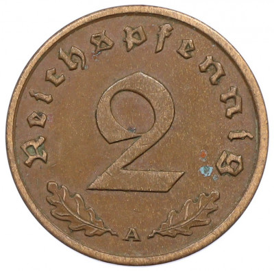 2 рейхспфеннига 1938 года A Германия