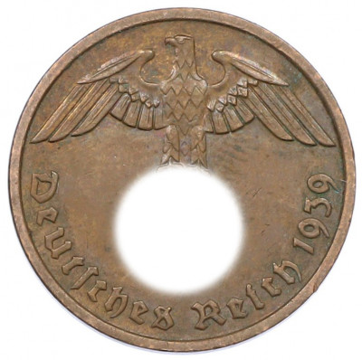 2 рейхспфеннига 1939 года F Германия