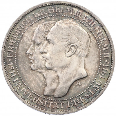 3 марки 1911 года Германия (Пруссия) «Бреславский университет»