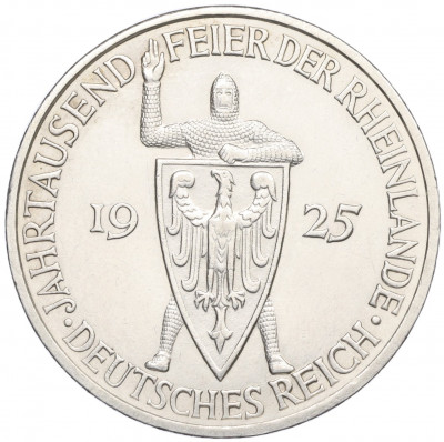 5 рейхсмарок 1925 года E Германия «Тысячелетие Рейнланда»