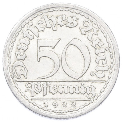 50 пфеннигов 1922 года A Германия
