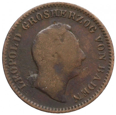 1/2 крейцера 1852 года Баден