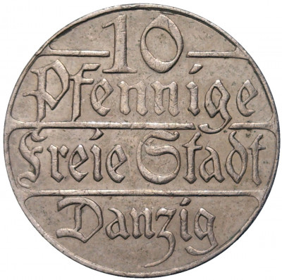 10 пфеннигов 1923 года Данциг