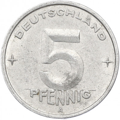 5 пфеннигов 1949 года A Восточная Германия (ГДР)