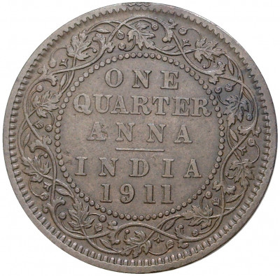 1/4 анны 1911 года Британская Индия