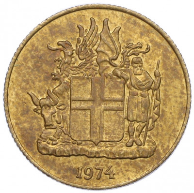 1 крона 1974 года Исландия