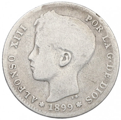 1 песета 1899 года Испания