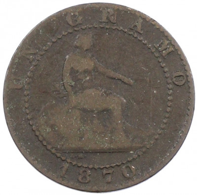 1 сентимо 1870 года Испания