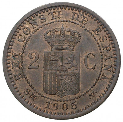 2 сентимо 1905 года Испания