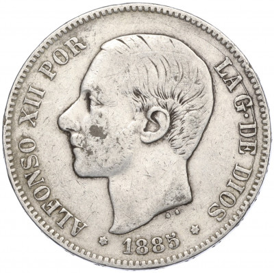 5 песет 1885 года Испания