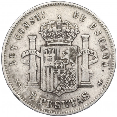 5 песет 1885 года Испания