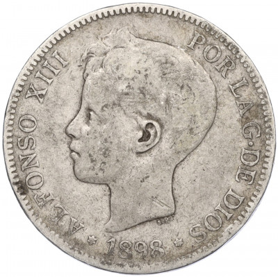 5 песет 1898 года Испания