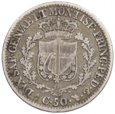 50 чентезимо 1828 года Сардиния