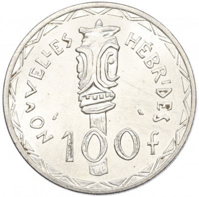 100 франков 1966 года Новые Гебриды