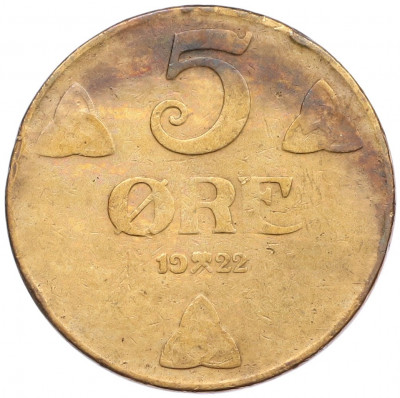 5 эре 1922 года Норвегия