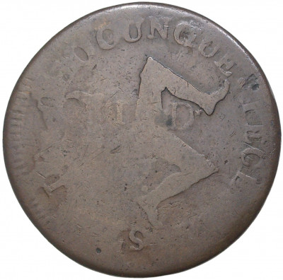 1 пенни 1733 года Остров Мэн