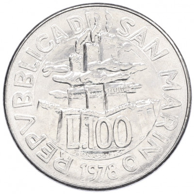 100 лир 1978 года Сан-Марино