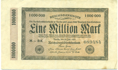 1 миллион марок 1923 года Германия