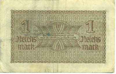 1 рейхсмарка 1939 года Германия (Для оккупированных территорий)