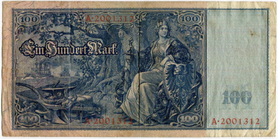 100 марок 1909 года Германия