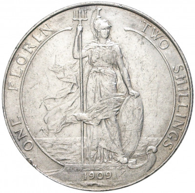 1 флорин (2 шиллинга) 1909 года Великобритания