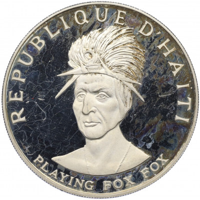 10 гурдов 1971 года Гаити «Вожди Сиу — Playing Fox Fox»