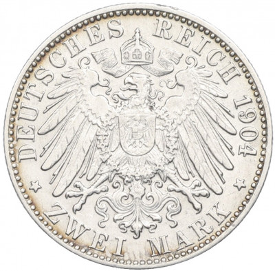 2 марки 1904 года J Германия (Бремен)