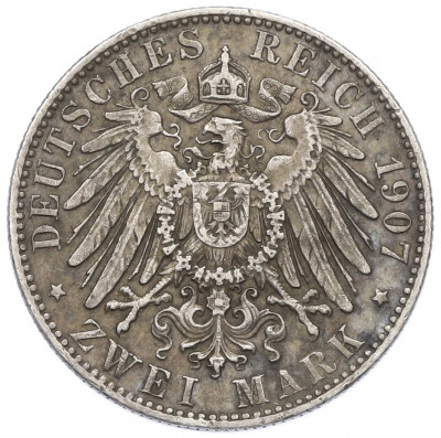 2 марки 1907 года E Саксония