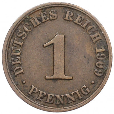 1 пфенниг 1909 года A Германия