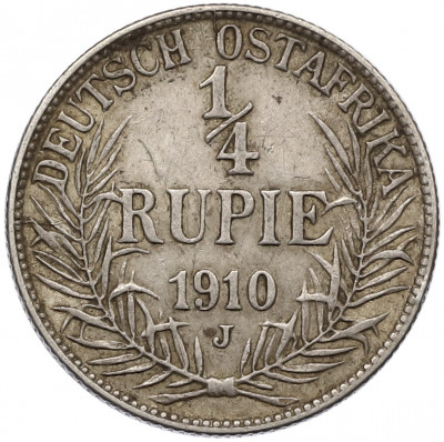1/4 рупии 1910 года J Германская Восточная Африка