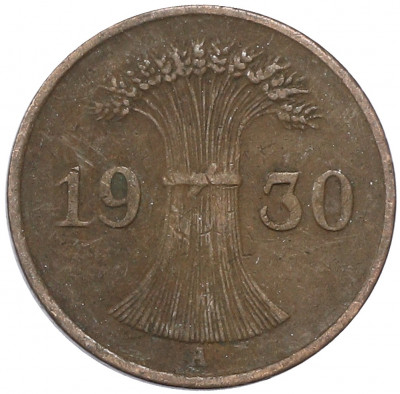 1 рейхспфенниг 1930 года A Германия