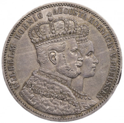 1 талер 1861 года Пруссия «Коронация Вильгельма I и Августы»