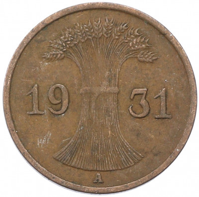 1 рейхспфенниг 1931 года A Германия