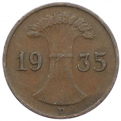 1 рейхспфенниг 1935 года D Германия