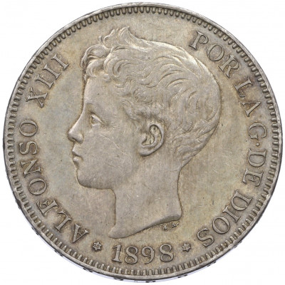 5 песет 1898 года Испания