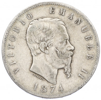 5 лир 1874 года M Италия