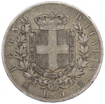 5 лир 1875 года M Италия