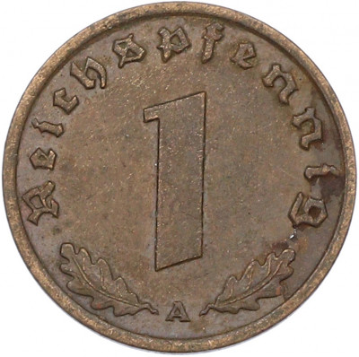 1 рейхспфенниг 1938 года A Германия