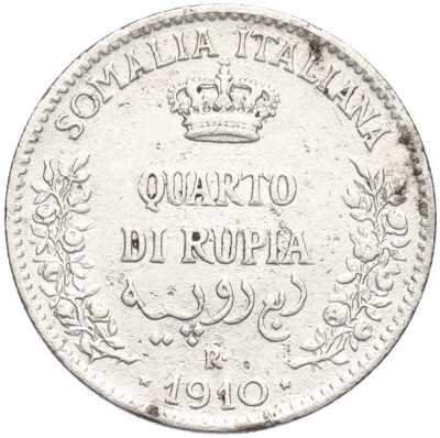 1/4 рупии 1910 года Итальянское Сомали